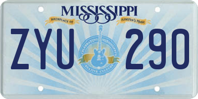 MS license plate ZYU290