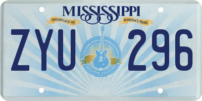 MS license plate ZYU296