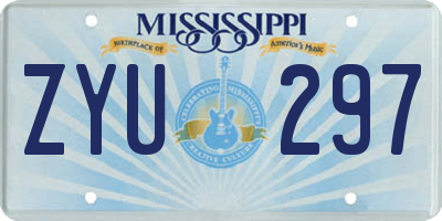 MS license plate ZYU297