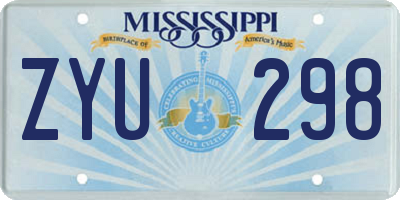 MS license plate ZYU298
