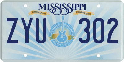 MS license plate ZYU302