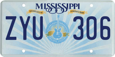 MS license plate ZYU306