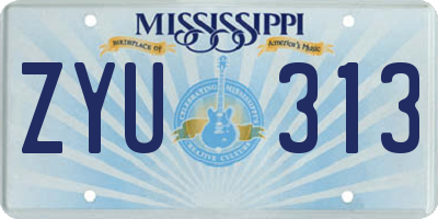 MS license plate ZYU313