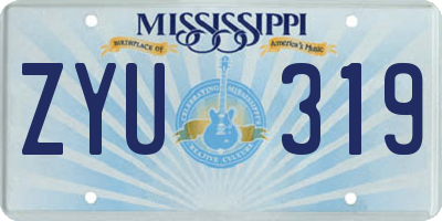 MS license plate ZYU319