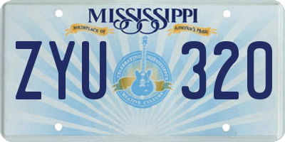MS license plate ZYU320