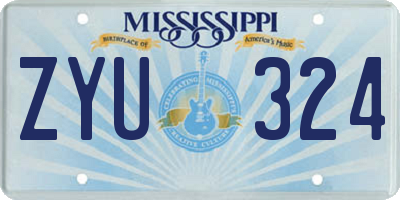 MS license plate ZYU324
