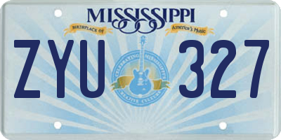MS license plate ZYU327