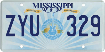 MS license plate ZYU329