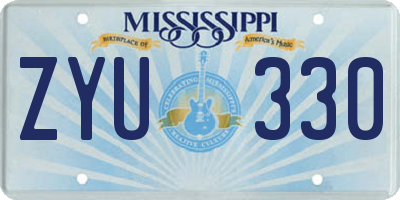 MS license plate ZYU330