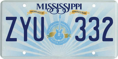 MS license plate ZYU332