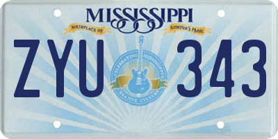 MS license plate ZYU343