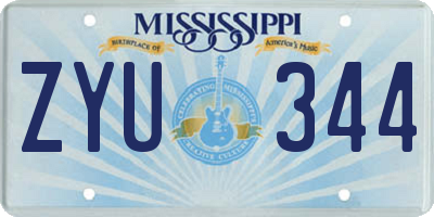 MS license plate ZYU344