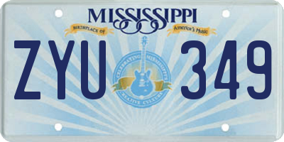 MS license plate ZYU349