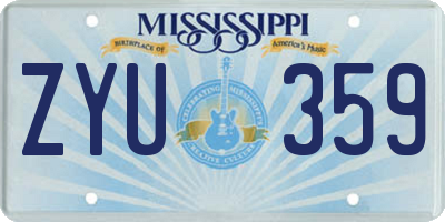 MS license plate ZYU359