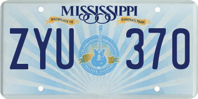 MS license plate ZYU370