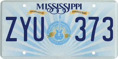 MS license plate ZYU373