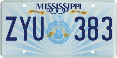 MS license plate ZYU383