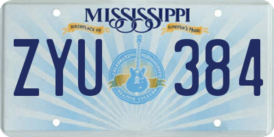 MS license plate ZYU384
