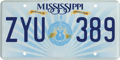 MS license plate ZYU389