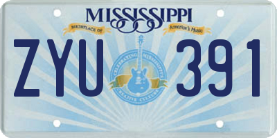 MS license plate ZYU391