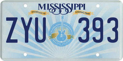 MS license plate ZYU393