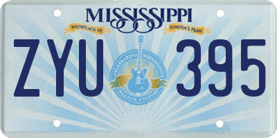 MS license plate ZYU395