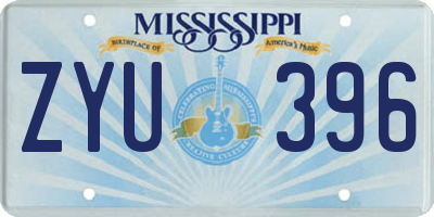 MS license plate ZYU396