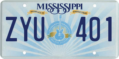 MS license plate ZYU401