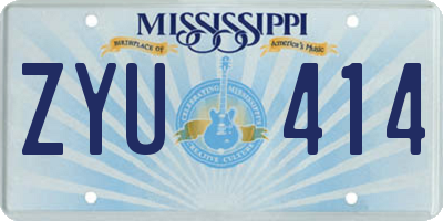 MS license plate ZYU414