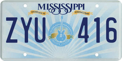 MS license plate ZYU416