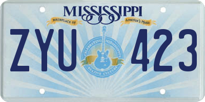 MS license plate ZYU423