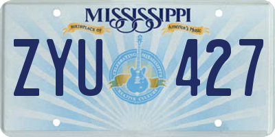 MS license plate ZYU427