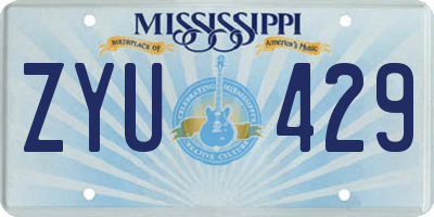 MS license plate ZYU429