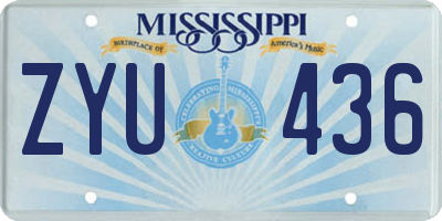 MS license plate ZYU436