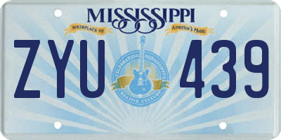 MS license plate ZYU439