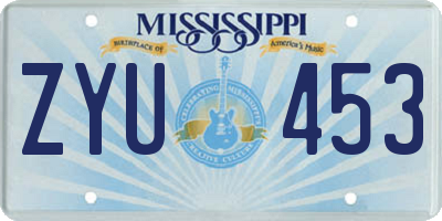 MS license plate ZYU453