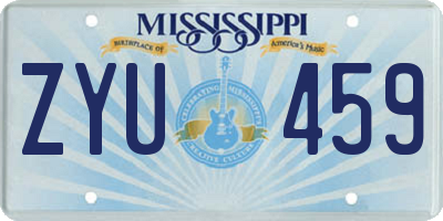 MS license plate ZYU459