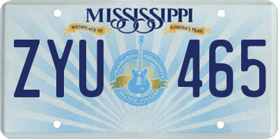 MS license plate ZYU465