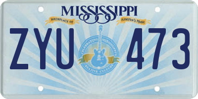 MS license plate ZYU473