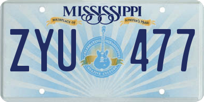 MS license plate ZYU477