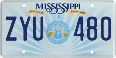 MS license plate ZYU480
