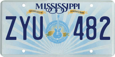 MS license plate ZYU482