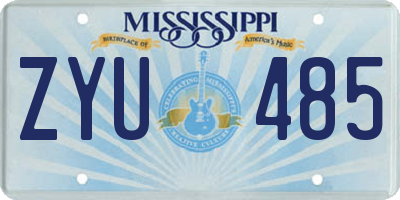 MS license plate ZYU485