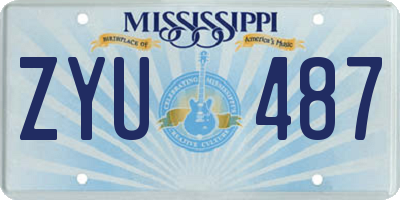 MS license plate ZYU487