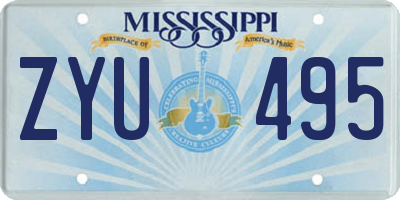 MS license plate ZYU495