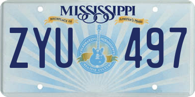 MS license plate ZYU497