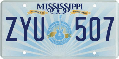 MS license plate ZYU507