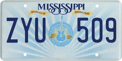 MS license plate ZYU509