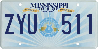 MS license plate ZYU511