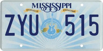 MS license plate ZYU515